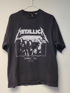 Metallica Damage Inc. 1986 Thrash Metal H&M Oversized Fit Crewneck Tee - Size M